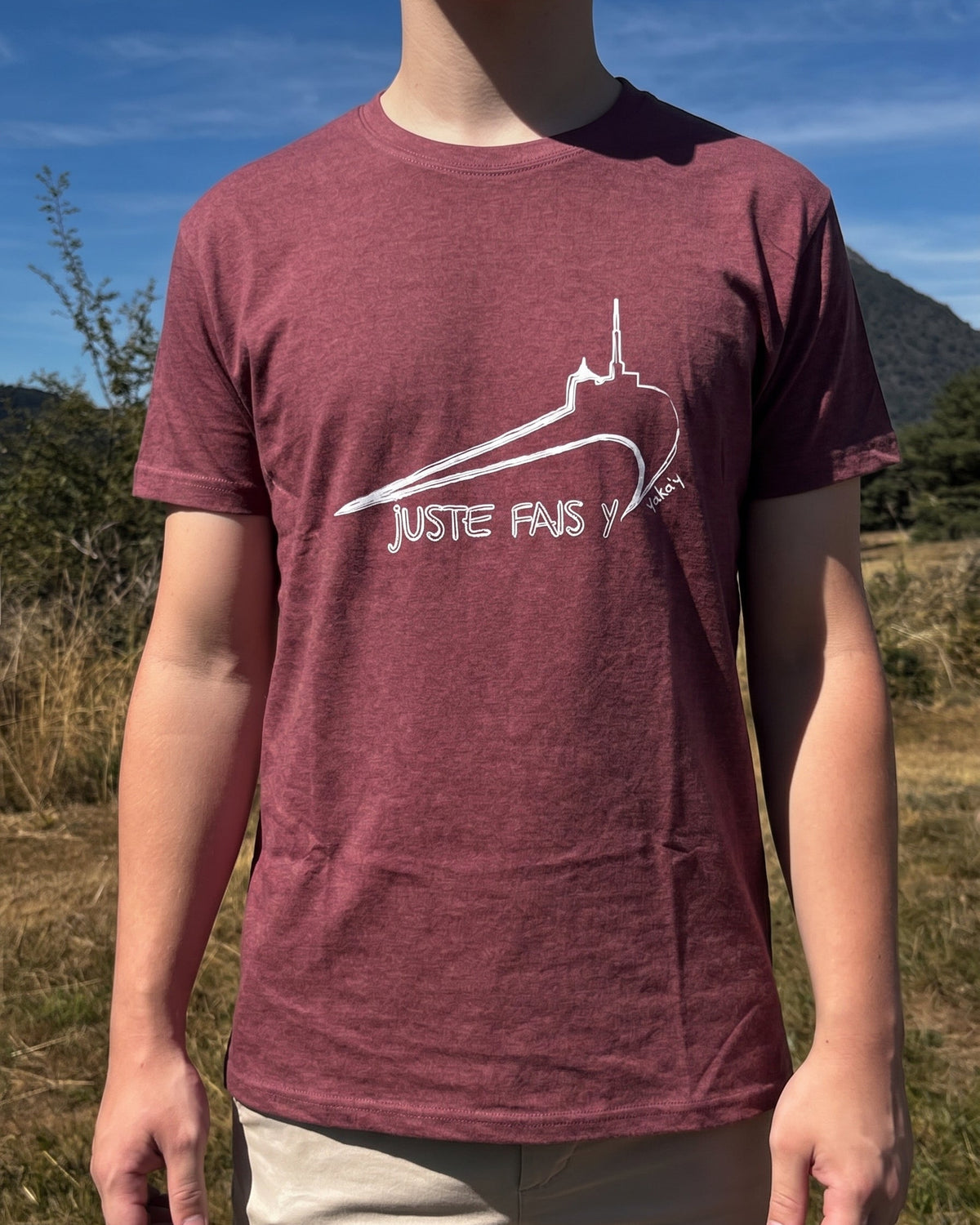 T-Shirt Juste Fais-Y Sport Bordeaux