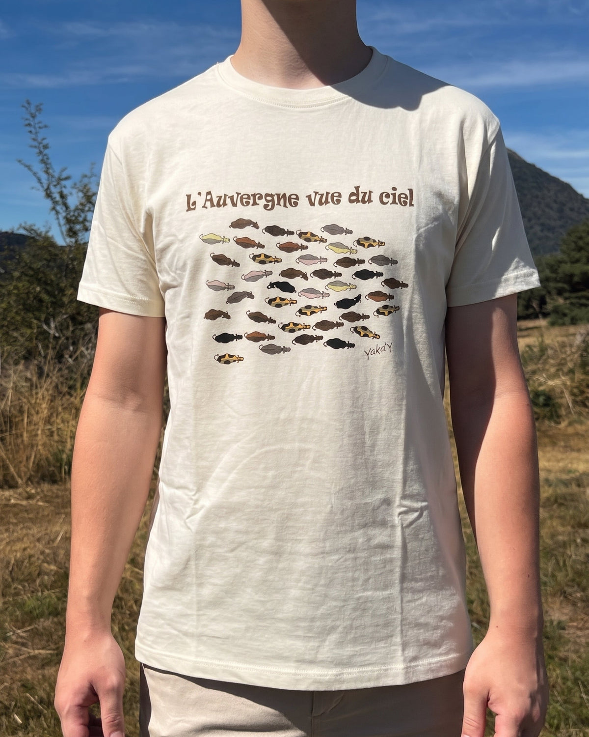 T-Shirt L'Auvergne vue du ciel Crème