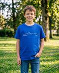 T-Shirt Yaka'Y Enfant - Chaîne des Volcans Bleu Foncé
