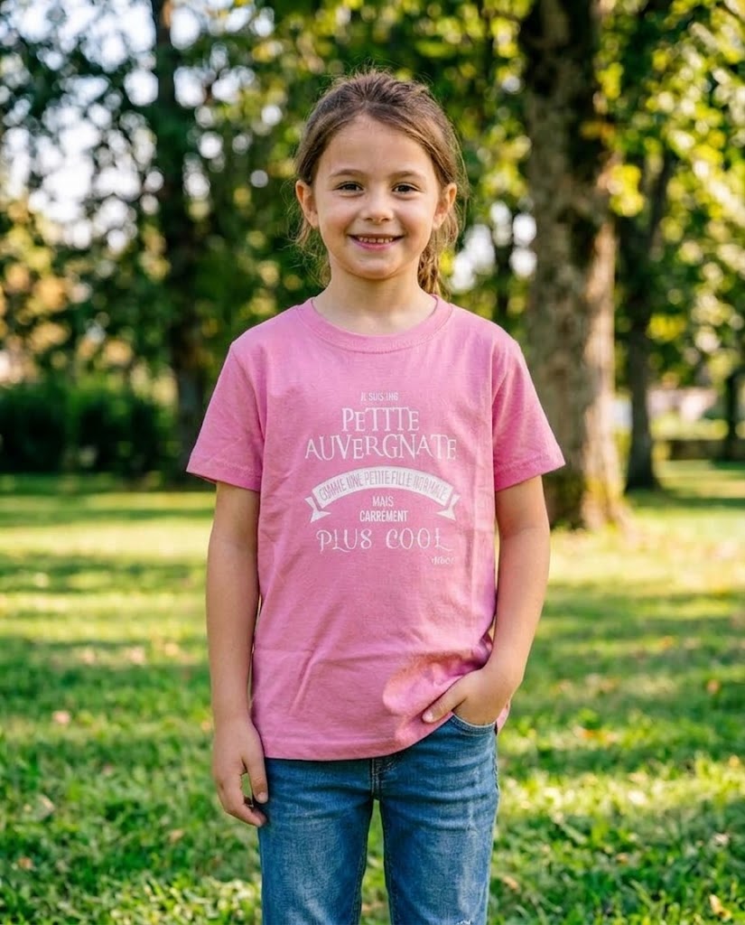 T-Shirt Yaka'Y Enfant - Petite Auvergnate Rose