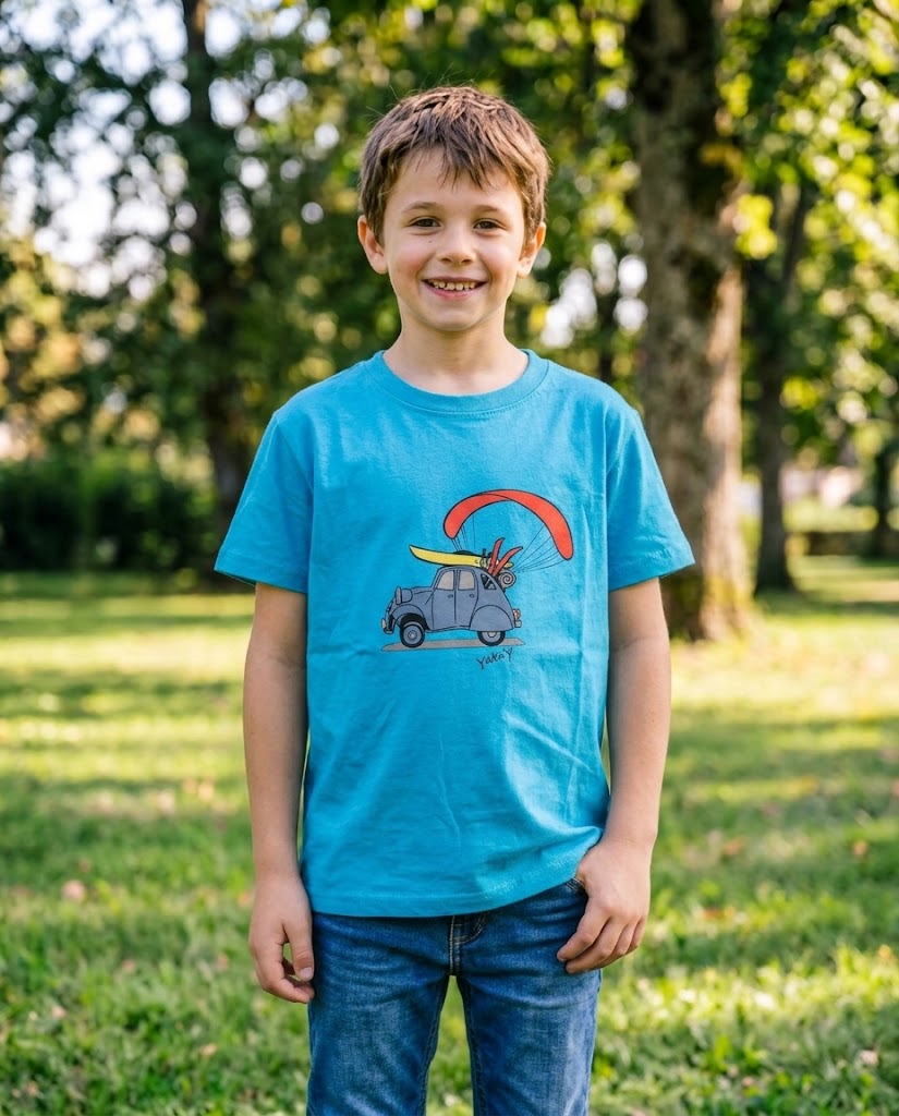 T-Shirt Yaka'Y Enfant - 2CV Bleu