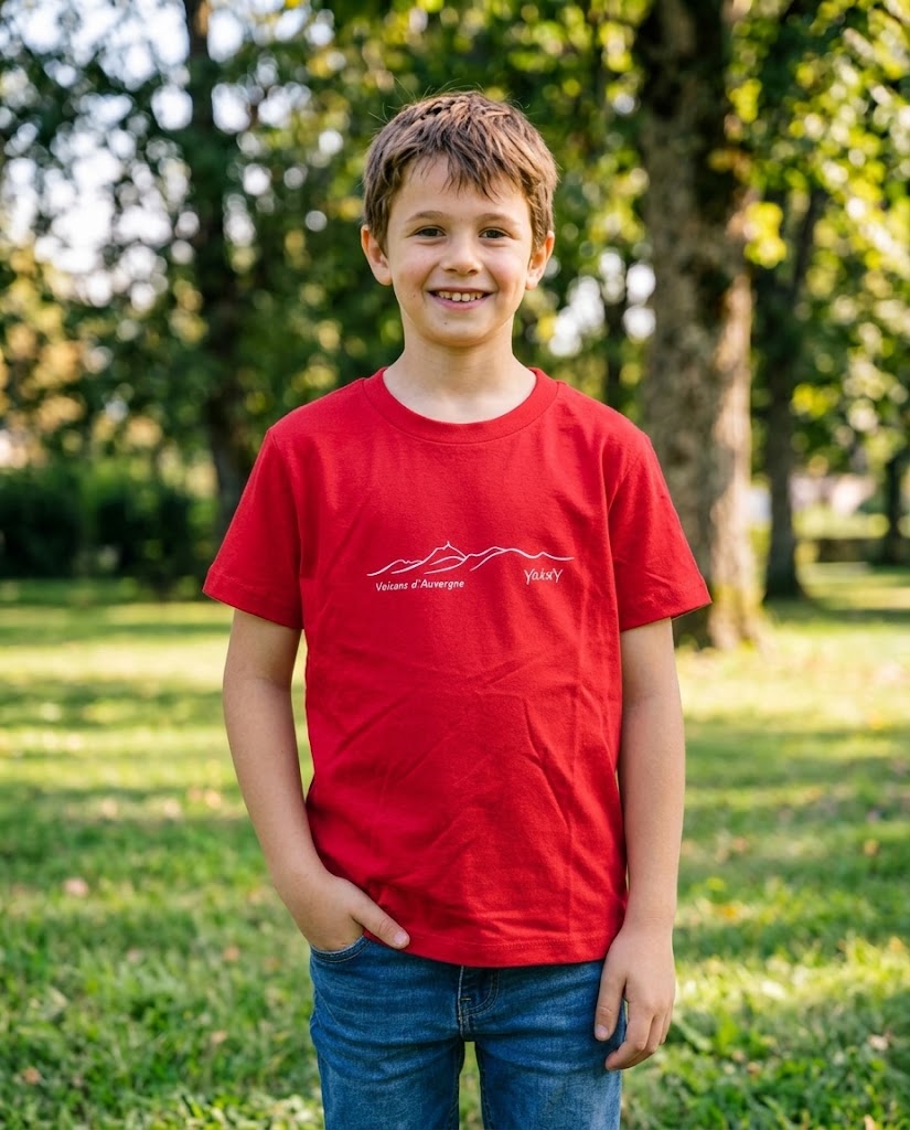 T-Shirt Yaka'Y Enfant - Chaîne des Volcans Rouge