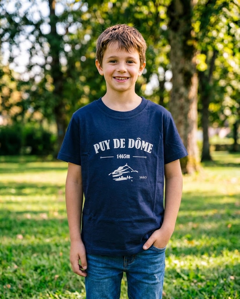 T-Shirt Yaka'Y Enfant - Puy de Dôme 1465m Bleu Marine